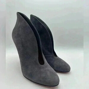 Gianvito Rossi Vamp Booties Gray Suede Size 38 New No Box